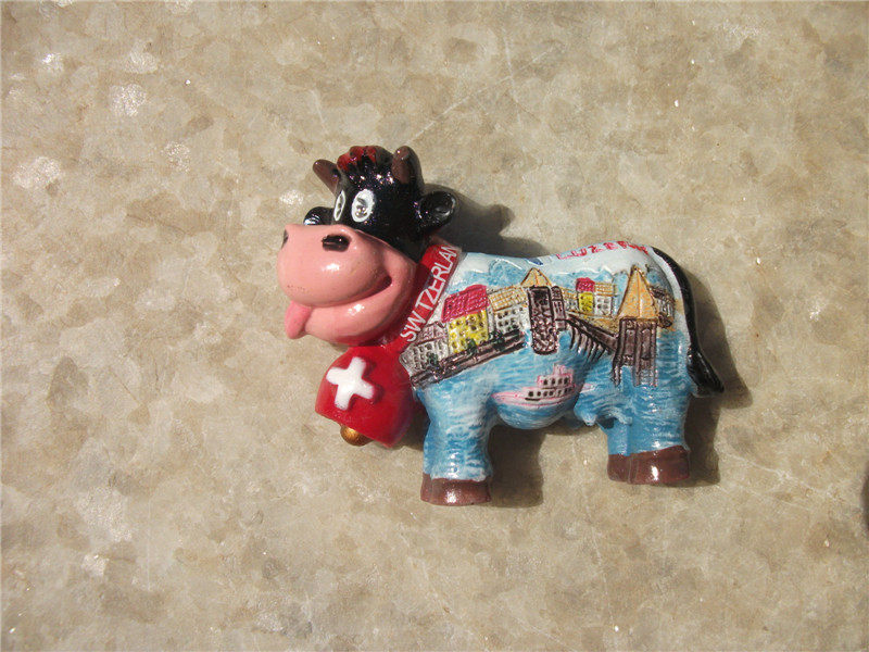 WORLD TRAVEL COMMEMORATIVE FRIDGE MAGNET LUCERNE SWITZERLAND LUCERNE CABELL COVERED BRIDGE TONGUE STICKING MAVERICK SOUVENIR