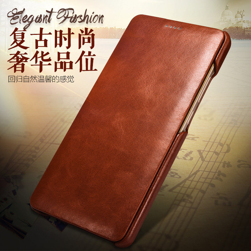iCarer Vintage Series Side Open Handmade Genuine Cowhide Leather Case Cover for Huawei Mate 8