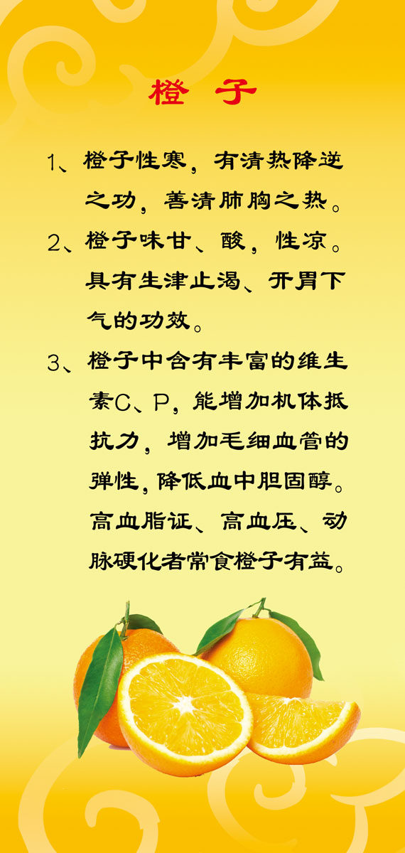 744海报印制展板写真喷绘贴纸640食堂餐厅橙子功效介绍