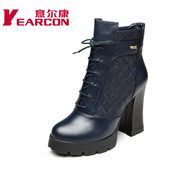 Welcome genuine new leather shoes winter wind thick with England tipped to keep warm short boot women's boots