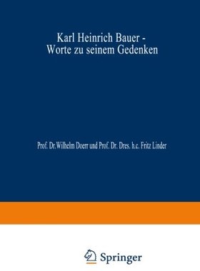 【预订】Karl Heinrich Bauer, Worte Zu Seinem...