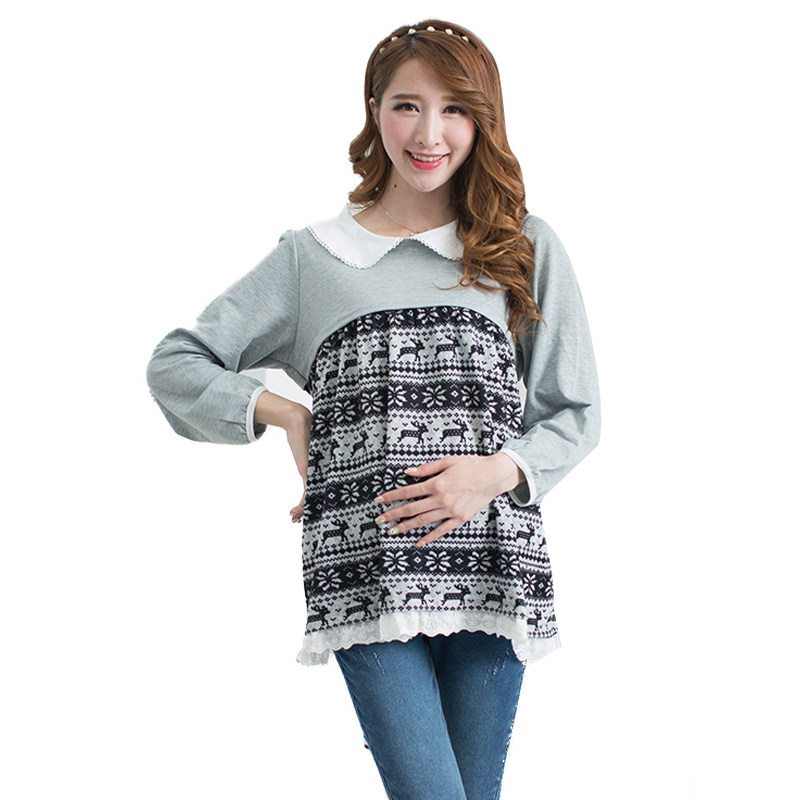 秋冬款韩版哺乳衣 上衣孕妇时尚 孕妇俏皮可爱家居服上装