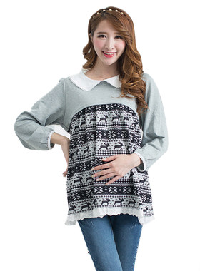 秋冬款韩版哺乳衣 上衣孕妇时尚 孕妇俏皮可爱家居服上装