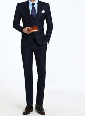 南京高天西服量身定做西装订制结婚礼服定制职业黑色套装实体店