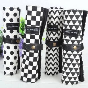 尾货青壹坊卷笔袋/造梦机 经典黑白  圆点方块布艺笔袋 学生奖品