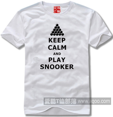 keep calm and play snooker个性文字T恤文化衫纯棉可定制1件包邮
