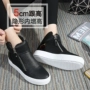 Mùa xuân vô hình nâng cao giày của phụ nữ dày phía dưới dây kéo nền tảng giày đế bằng giày thể thao cao để giúp giày đơn mới - Giày cao gót giày sneaker nữ trắng
