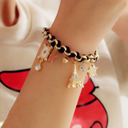 Powder makeup Bohemian Europe contracted the new artificial Crystal star Eiffel bark rope bracelet package-mail