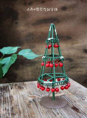 铁艺圣诞树摆件拍摄道具古董娃娃