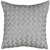 饰 样板房展厅别墅装 高档纺丝手工编织银灰色抱枕 土豪金色靠垫