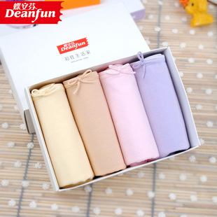 蝶安芬纯棉内裤 礼盒装 女士简约高腰妈妈裤 平角裤 包臀收腹大码 正品