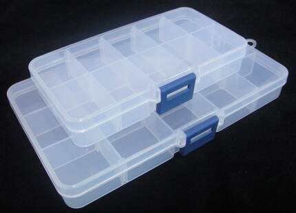 DIY收纳盒10/15格透明收纳盒 工具盒