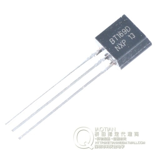 单向可控硅三极管 BT169D 400V/0.8A 插件TO-92(20只）