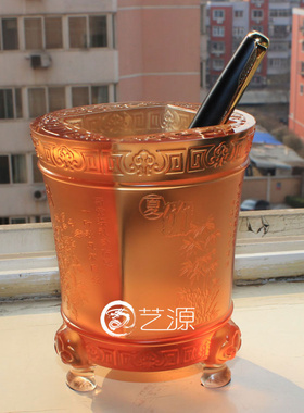琉璃笔筒四季平安同学朋友装饰品