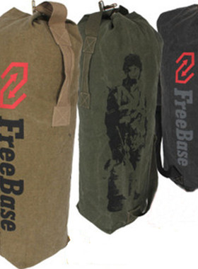 自由兵户外军迷帆布双肩背包桶包男女战术登山包旅行包背囊挎包潮