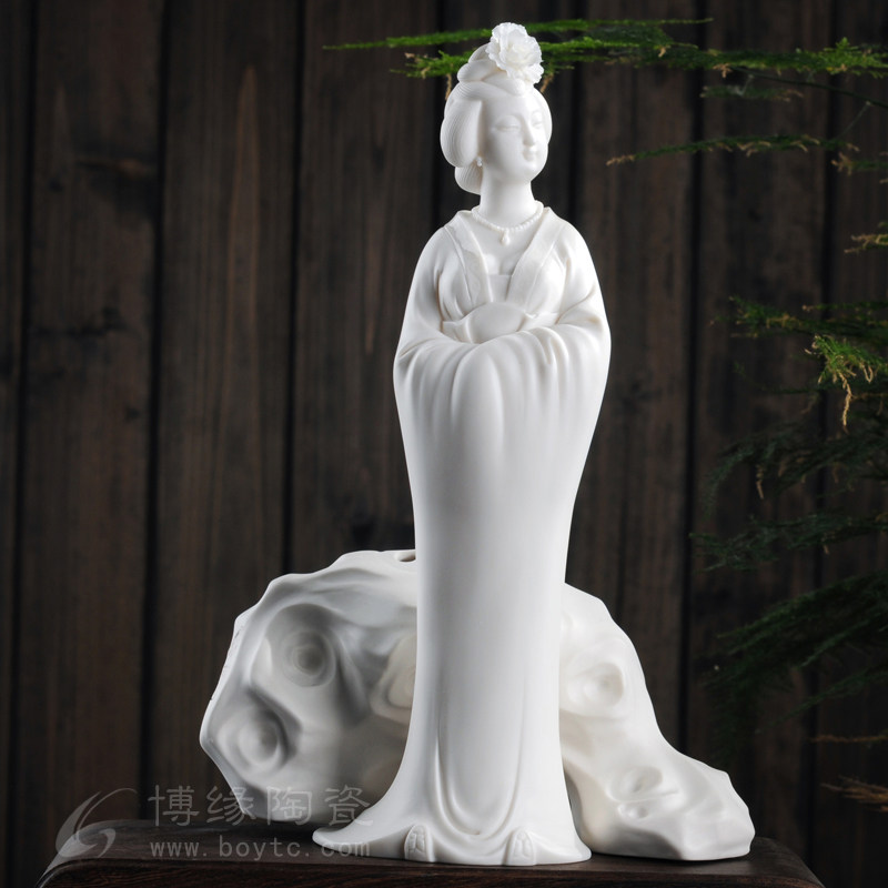 杨玉环 德化白瓷古典仕女杨贵妃四大美女家居办公工艺品摆件