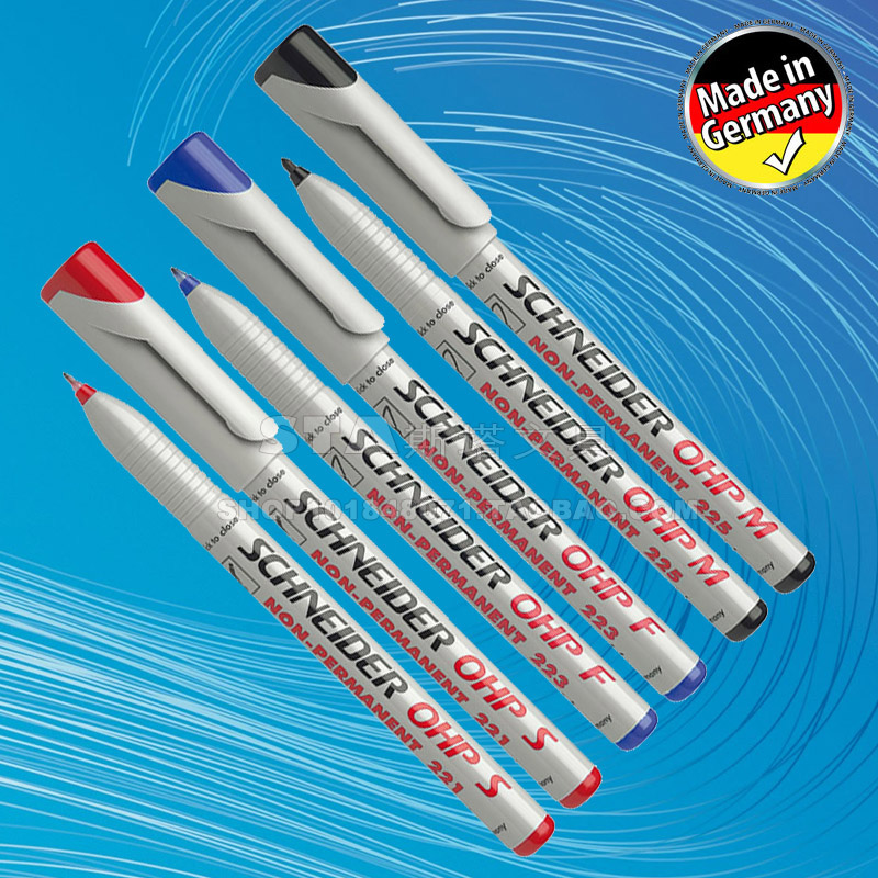 德国Schneider施耐德 水性可擦胶片记号笔防水防油不掉色菲林笔