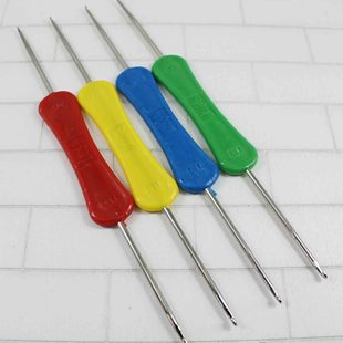 编织工具 毛线针 鹏飞 不锈钢高级双头钩针 脱鞋钩针2.0/1.9-1.0