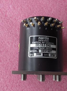 NARDA SEM163T SP6T DC-18GHz 450W  28V SMA 射频继电器同轴开关