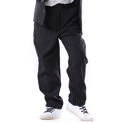 少年儿童街舞条纹西裤POPPING/LOCKING震感舞锁舞裤子西裤演出服