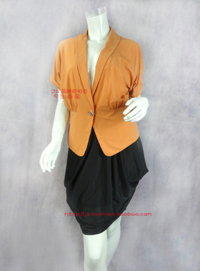 100元2件!蕾DOW 正品连肩袖腰压褶女夏薄外套百搭上衣L12BB16217