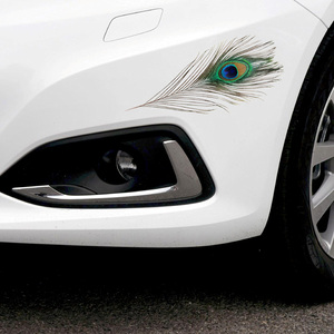创意车贴划痕个性遮挡改装防水车身汽车贴纸羽毛装饰贴画3d立体贴