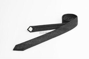 英式复古粗花呢毛料纯手工学院领带炭灰深灰超窄编织线圈毛呢领呔