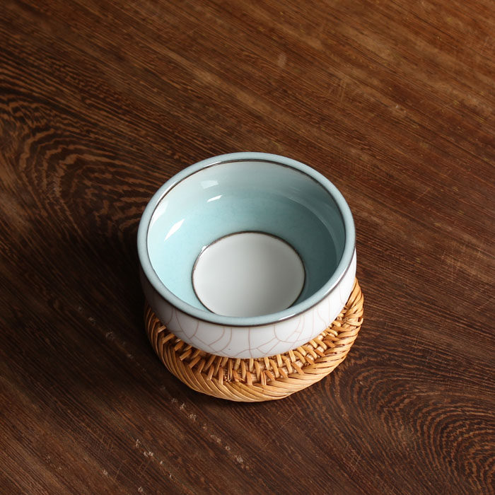 龙泉青瓷纯手工汝窑品茗杯茶具