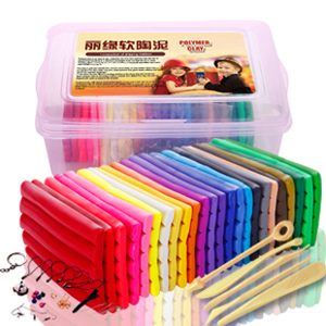 软陶泥套装橡皮粘土无味儿童学生软陶土手工制作diy材料包彩陶泥