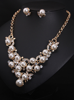 欧美奢华水钻短锁骨礼服配饰品