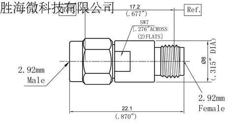 SWAT-40-03 DC-40GHz 3dB 1W 2.92mm 射频微波同轴固定衰减器