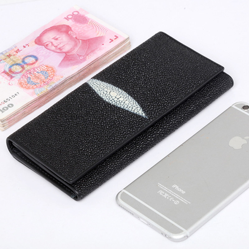 ROTA正品 泰国珍珠鱼皮钱包-男女通用皮包 中长款钱夹 大珠 特价