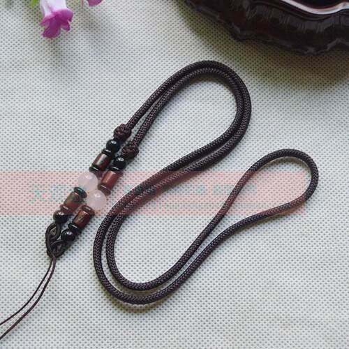 白色玛瑙圆珠小叶紫檀编织项链挂绳毛衣链颈绳玉绳工厂直销