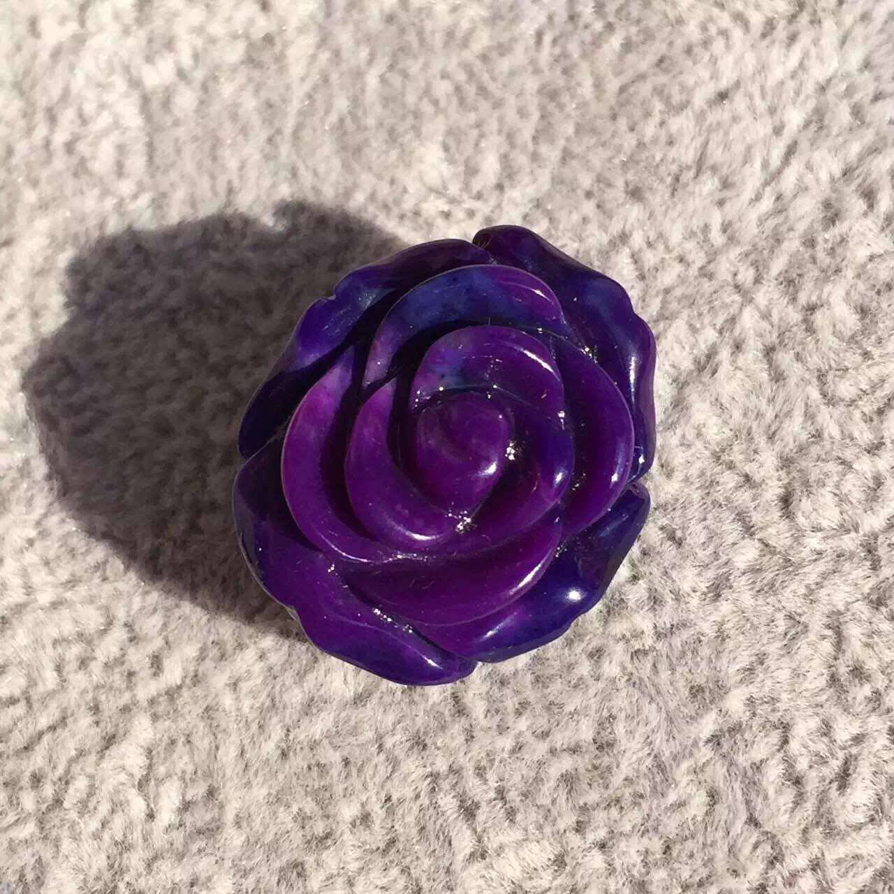 南非 舒俱来吊坠 冰种皇家紫 雕刻花 油润全透 舒俱来花吊坠