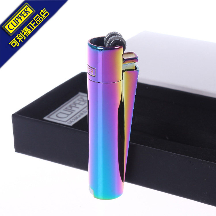 西班牙clipper可利福金属打火机炫彩个性创意砂轮火石充气体火机