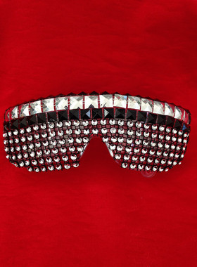 酒吧个性风前卫银色树脂眼镜