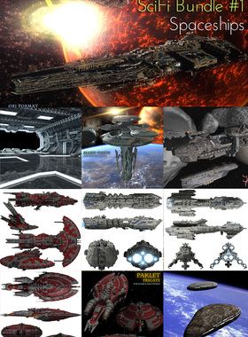 三维软件用 Scifi Pack 1 Spaceships模型(3M-160)