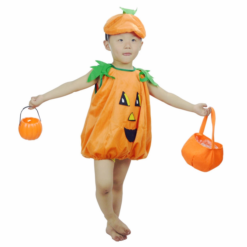 五娃争福演出绒布南瓜万圣节服装