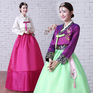 新款古装绣花韩国传统女士韩服