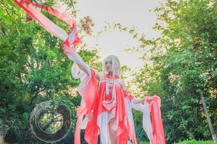 舞姬 已绝版 莫语云烟 锦鲤抄cos 科幻色 红白渐变露腰舞衣