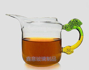 耐热玻璃功夫茶具琉璃龙把公道杯水杯鹰嘴公杯茶海分茶器茶杯水杯