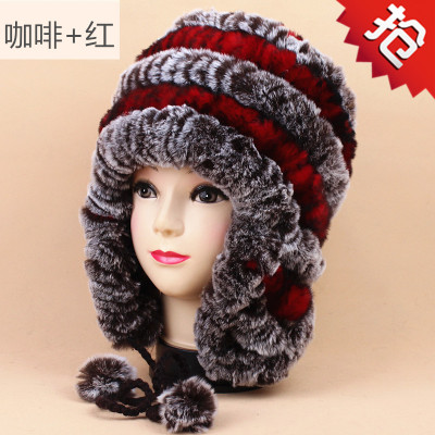 加厚獭兔毛皮草女士秋冬天帽子