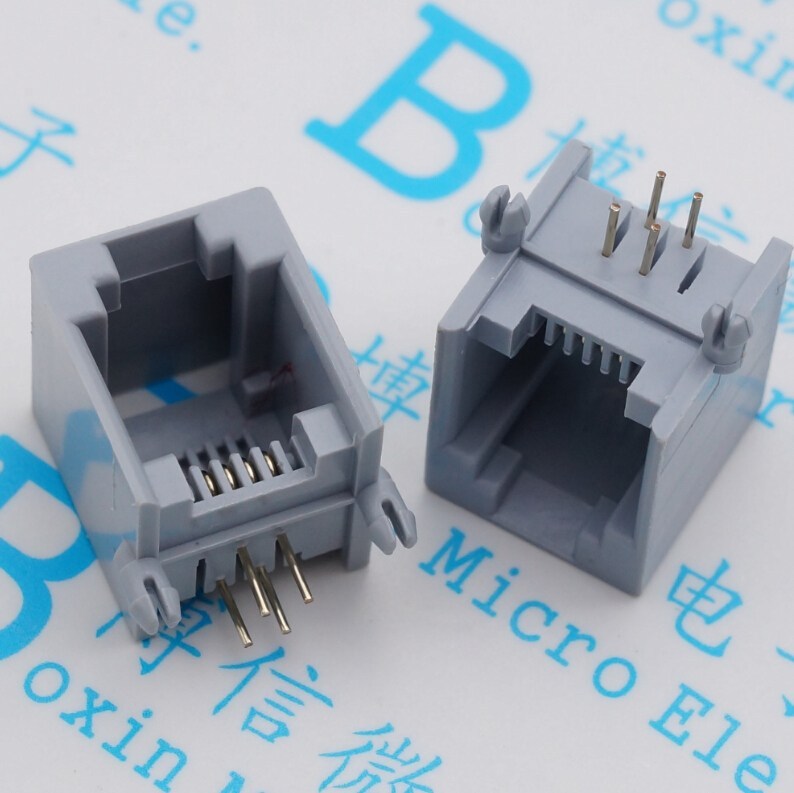 RJ11 »ÒÉ« 6P4C 5521-6P4C RJ11²å×ù ËÄоµç»°²å×ù RJ11-90 ÎÔʽ