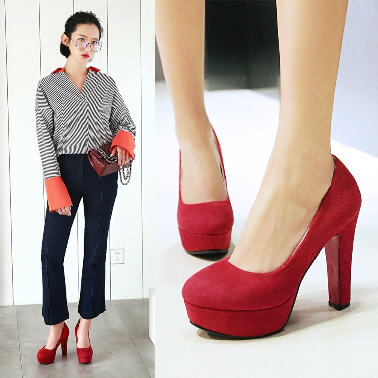 外貿藍色灰色紅色婚鞋磨砂簡約職業高跟單鞋小碼大碼鞋 32 43 SNM在類目 女鞋, 低幫鞋中 - 來自Buy2taobao.com提供專業的淘寶代購服務