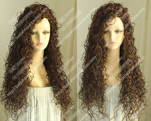 欧美软妹长假发 螺纹卷弹簧卷 深棕栗色 无刘海 外贸 巴西处女发