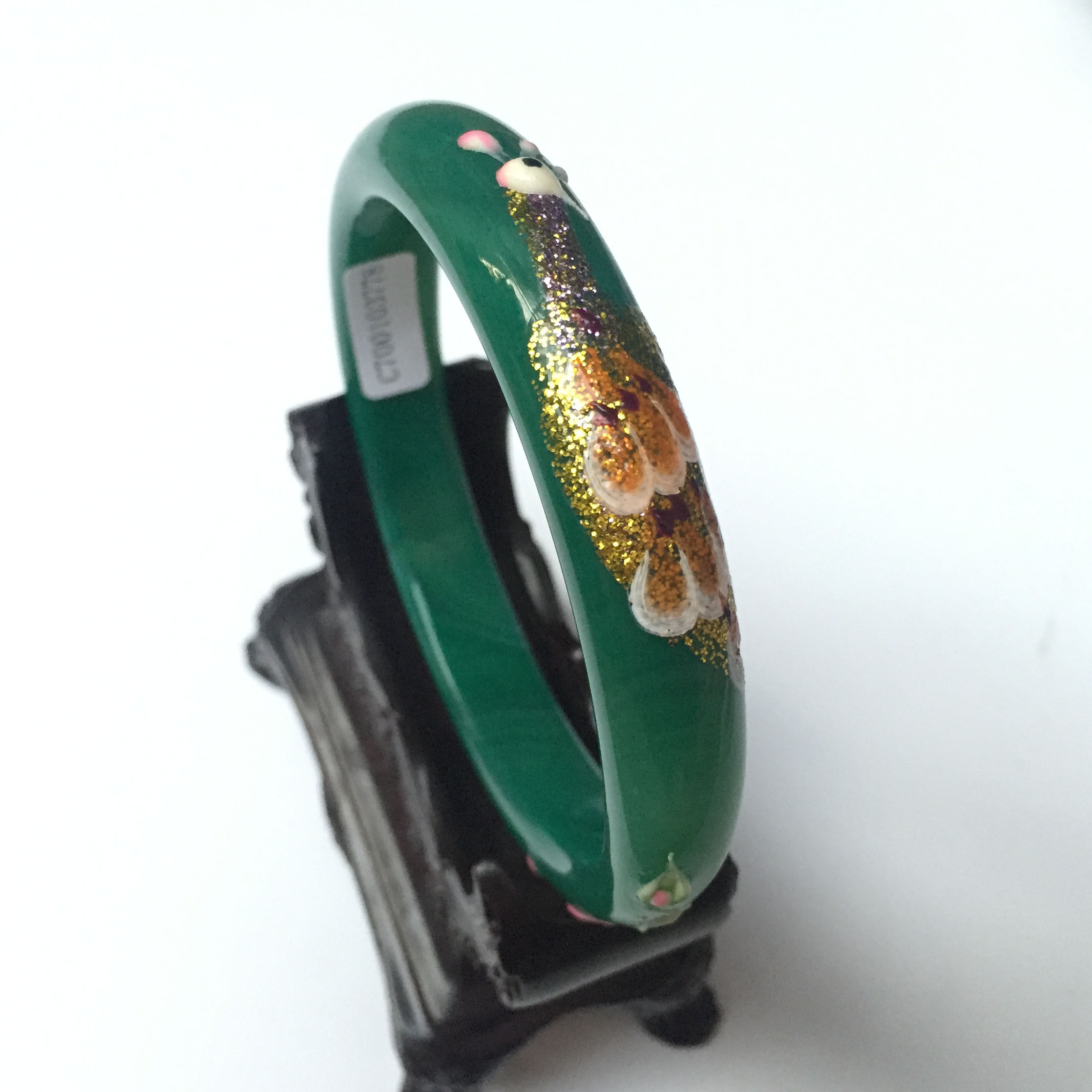 玛瑙手镯 巴西玛瑙镶嵌花工艺手镯 玛瑙孔雀手镯 花开富贵 玉手镯