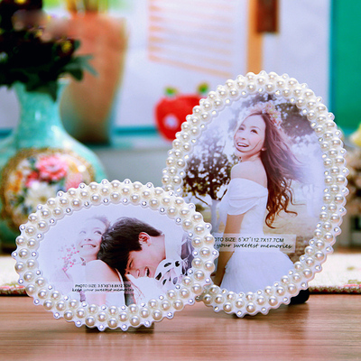 欧式相框摆台礼物创意摆件珍珠