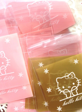 金粉猫自粘袋/Hello kitty礼品袋糖果袋小饰品包装袋礼物袋批发