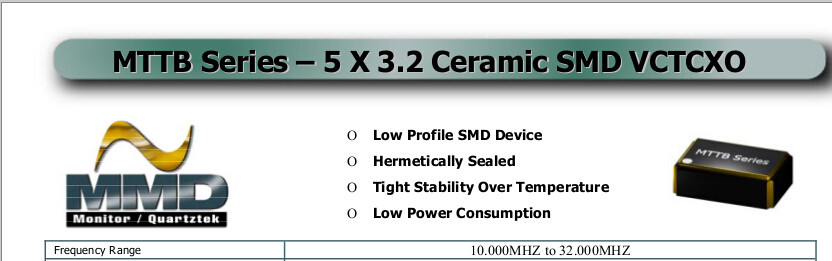 VC-TCXO 压控温补晶振 贴片 5032 10M 10MHZ  5*3.2MM 4脚 高精度