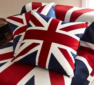 包邮 美英国旗天鹅绒抱枕靠垫带芯米字旗英伦复古沙发方枕靠垫特价
